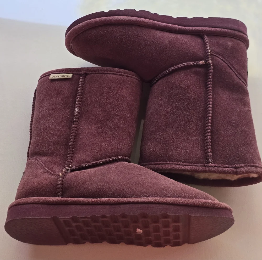 BearPaw Purple Suede Winter Boots Sz 6/7
